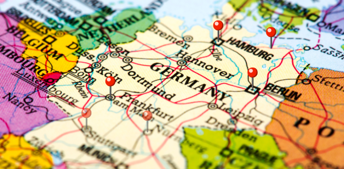 Deutschlandkarte mit markierten Städten, die verschiedene Ausprägungen des Gründungsgeschehens darstellen